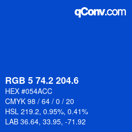 カラーコード: RGB 5 74.2 204.6 | qconv.com