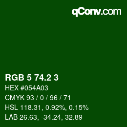 カラーコード: RGB 5 74.2 3 | qconv.com