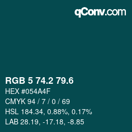 カラーコード: RGB 5 74.2 79.6 | qconv.com