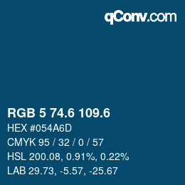 カラーコード: RGB 5 74.6 109.6 | qconv.com