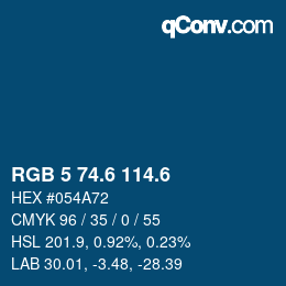 カラーコード: RGB 5 74.6 114.6 | qconv.com