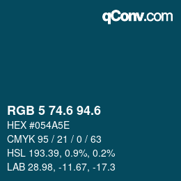 カラーコード: RGB 5 74.6 94.6 | qconv.com