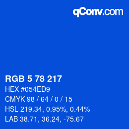 Color code: RGB 5 78 217 | qconv.com