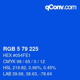 Color code: RGB 5 79 225 | qconv.com
