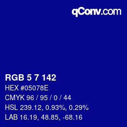 Color code: RGB 5 7 142 | qconv.com