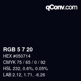 Color code: RGB 5 7 20 | qconv.com