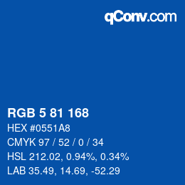 Farbcode: RGB 5 81 168 | qconv.com