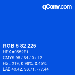 Color code: RGB 5 82 225 | qconv.com