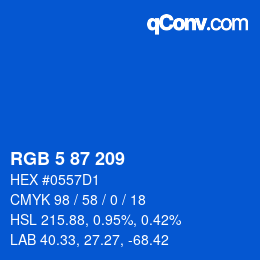 颜色代码: RGB 5 87 209 | qconv.com