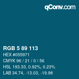 Color code: RGB 5 89 113 | qconv.com