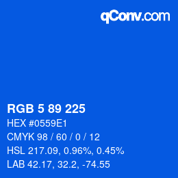 颜色代码: RGB 5 89 225 | qconv.com