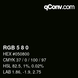 カラーコード: RGB 5 8 0 | qconv.com