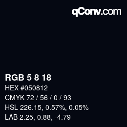 Color code: RGB 5 8 18 | qconv.com