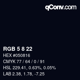 Color code: RGB 5 8 22 | qconv.com