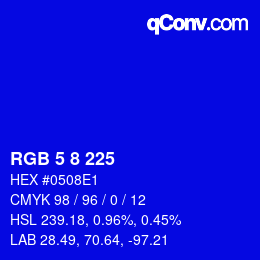 カラーコード: RGB 5 8 225 | qconv.com