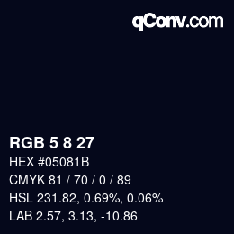 Color code: RGB 5 8 27 | qconv.com
