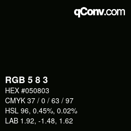 Color code: RGB 5 8 3 | qconv.com