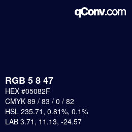Color code: RGB 5 8 47 | qconv.com