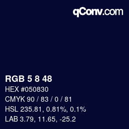 Color code: RGB 5 8 48 | qconv.com