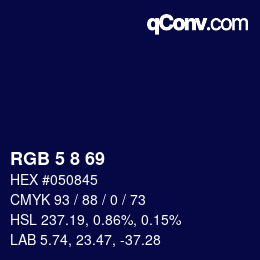 Color code: RGB 5 8 69 | qconv.com