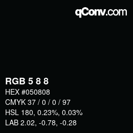 カラーコード: RGB 5 8 8 | qconv.com