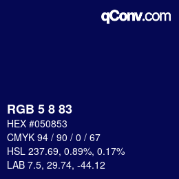 Farbcode: RGB 5 8 83 | qconv.com