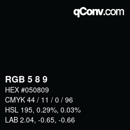 カラーコード: RGB 5 8 9 | qconv.com