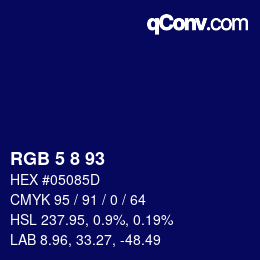 Color code: RGB 5 8 93 | qconv.com