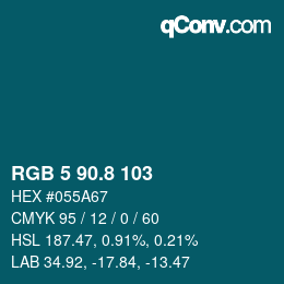 カラーコード: RGB 5 90.8 103 | qconv.com