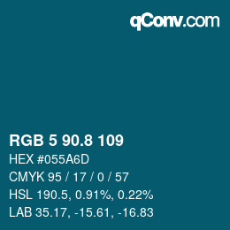 Color code: RGB 5 90.8 109 | qconv.com