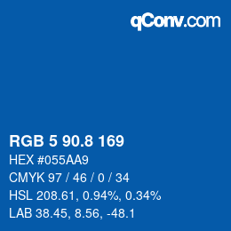 Color code: RGB 5 90.8 169 | qconv.com