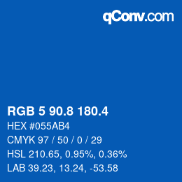 カラーコード: RGB 5 90.8 180.4 | qconv.com
