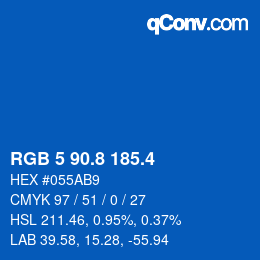 カラーコード: RGB 5 90.8 185.4 | qconv.com