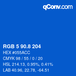 カラーコード: RGB 5 90.8 204 | qconv.com