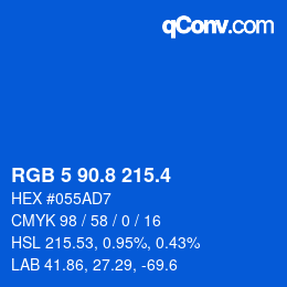 カラーコード: RGB 5 90.8 215.4 | qconv.com