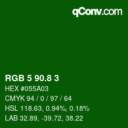 カラーコード: RGB 5 90.8 3 | qconv.com