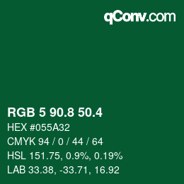 カラーコード: RGB 5 90.8 50.4 | qconv.com