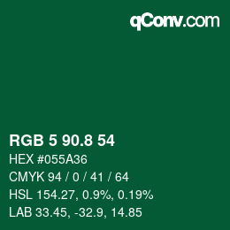 カラーコード: RGB 5 90.8 54 | qconv.com