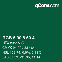 カラーコード: RGB 5 90.8 60.4 | qconv.com