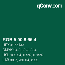 カラーコード: RGB 5 90.8 65.4 | qconv.com