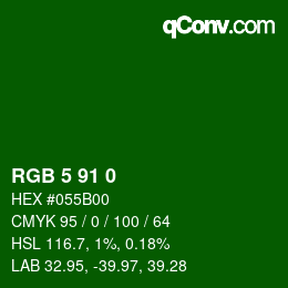 Color code: RGB 5 91 0 | qconv.com