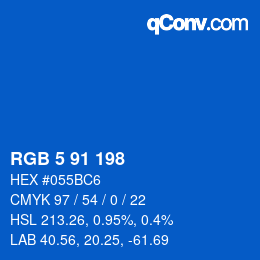 Color code: RGB 5 91 198 | qconv.com