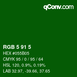 Color code: RGB 5 91 5 | qconv.com
