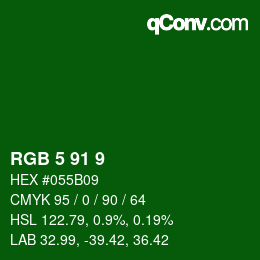 Color code: RGB 5 91 9 | qconv.com