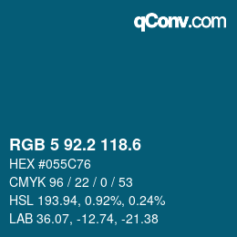 カラーコード: RGB 5 92.2 118.6 | qconv.com