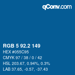 カラーコード: RGB 5 92.2 149 | qconv.com