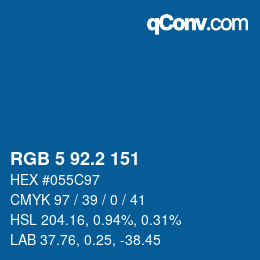 Color code: RGB 5 92.2 151 | qconv.com