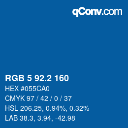 カラーコード: RGB 5 92.2 160 | qconv.com