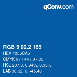 カラーコード: RGB 5 92.2 165 | qconv.com