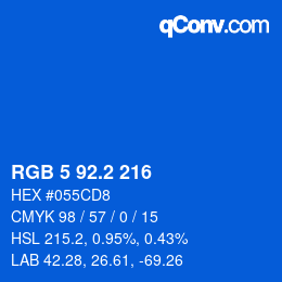 カラーコード: RGB 5 92.2 216 | qconv.com